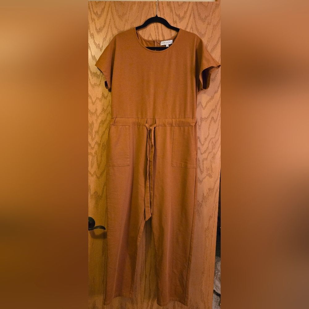 Piper & Scoot The Bianca Jumpsuit In Camel Color NWOT